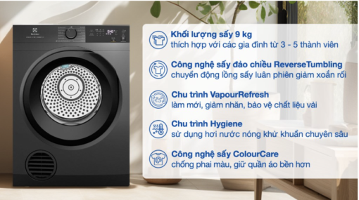 MÁY SẤY THÔNG HƠI ELECTROLUX ULTIMATECARE EDS904N3SC